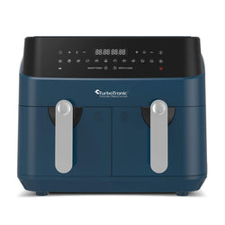 TURBOTRONIC Dual Basket Air Fryer TT-DAF5, digital, 2 independent baskets, rapid air tech, blue – Keans Claremorris