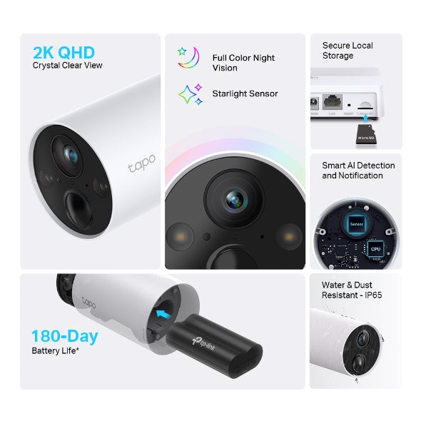 TP LINK 2-Camera Smart Wire-Free Security System 2K QHD – Wireless Home Surveillance | Keans Claremorris