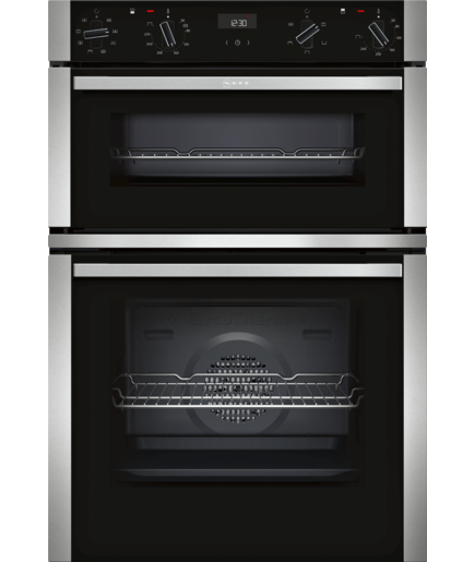Neff U1ACE2HN0B Stainless Steel Built-In Double Oven with CircoTherm®, EcoClean, LCD Timer – Kean’s Claremorris – online at