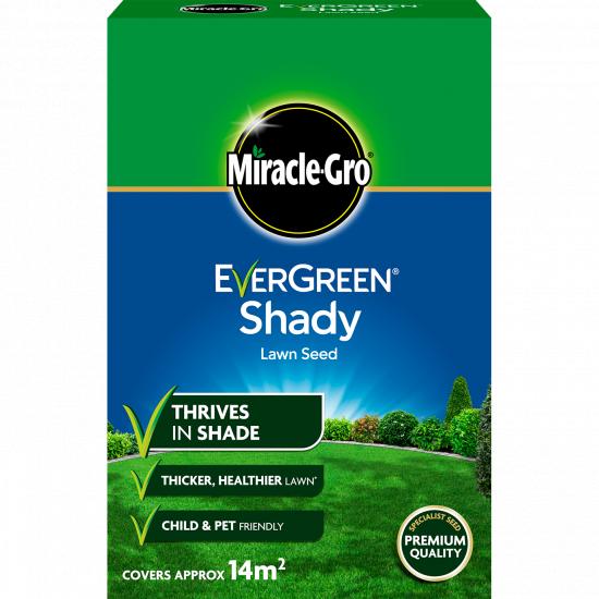 Miracle-Gro Evergreen Shady Lawn Seed 420g for thicker, child and pet friendly lawn - available at Keans Claremorris