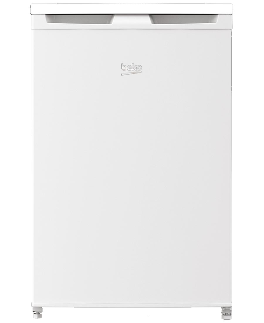 Beko 114L undercounter fridge with four-star freezer, adjustable shelves, large crisper, reversible door – available at