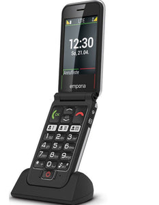 emporiaJOY V228-LTE_001_UK Senior Mobile Phone 4G Volte Folding Mobile Phone with Emergency Call - Black