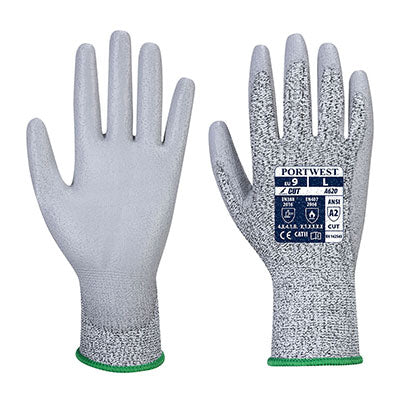 LR Cut PU Palm Glove Grey Size 9 (L)