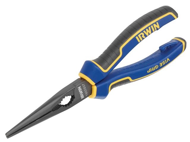 Visegrip 200mm Long Nose Pliers with rust-resistant steel, comfort grips, and hardened cutting edges – Keans Claremorris.