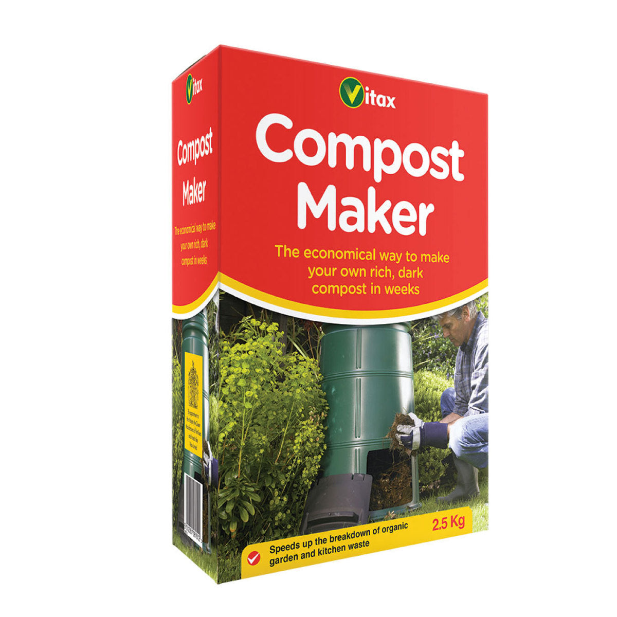 Vitax Compost Maker 2.5kg speeds up composting of garden waste for rich, dark compost. Available at Keans Claremorris.