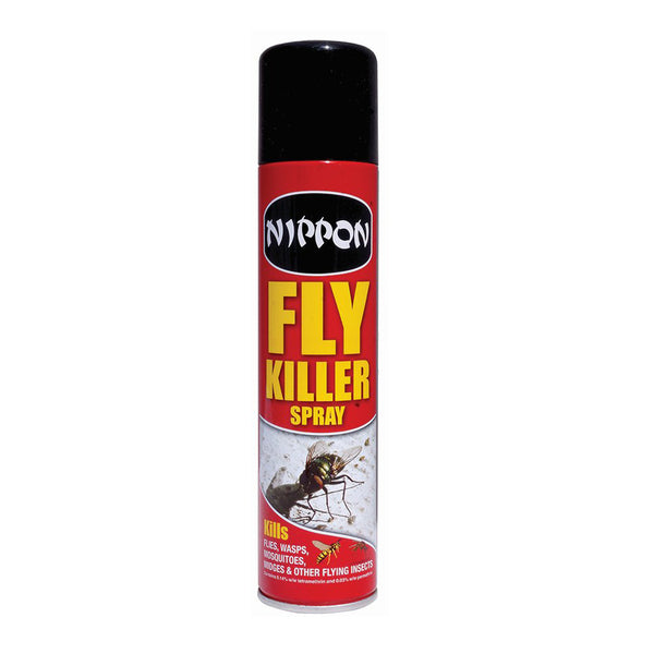 Nippon Fly & Wasp Aerosol 300ml effective against flies, wasps, midges, safe for home use, available at Keans Claremorris.