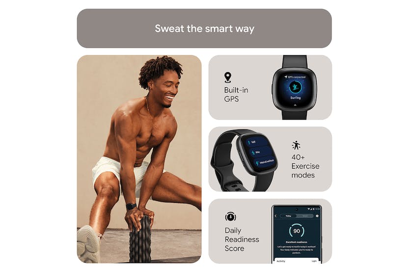 Fitbit Versa 4 Smartwatch | Black & Graphite
