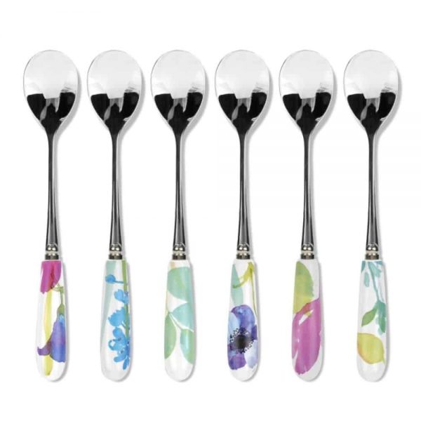 Set of 6 Water Garden Teaspoons, elegant design, perfect for tea time – available at Keans Claremorris.