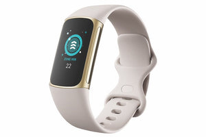 Fitbit Charge 5 Tracker | Lunar White & Soft Gold