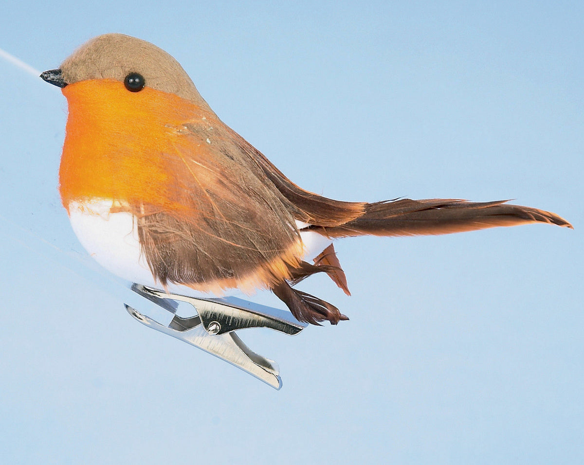 Robin on Clip 6cm Christmas Decoration, festive bird ornament for holiday decor – Keans Claremorris