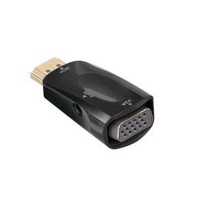 HDMI male to VGA female adapter with 3,5mm Jack plug, golden connectors