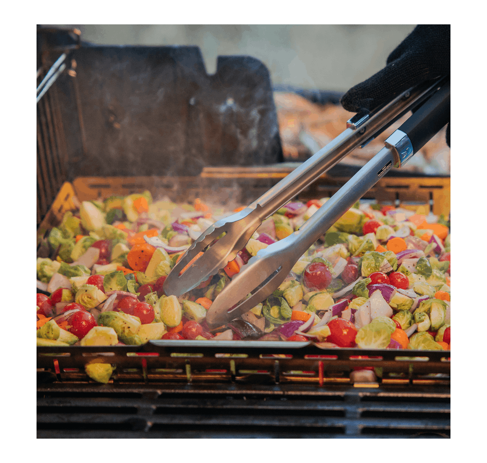 Weber Crafted Roasting Basket for even cooking, durable stainless steel - available at Keans Claremorris