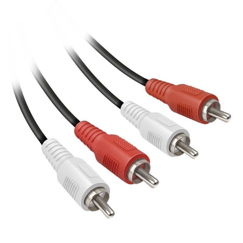 2 RCA male to 2 RCA male 3m audio cable, nickel plated, PVC connectors, anti-crease, Keans Claremorris