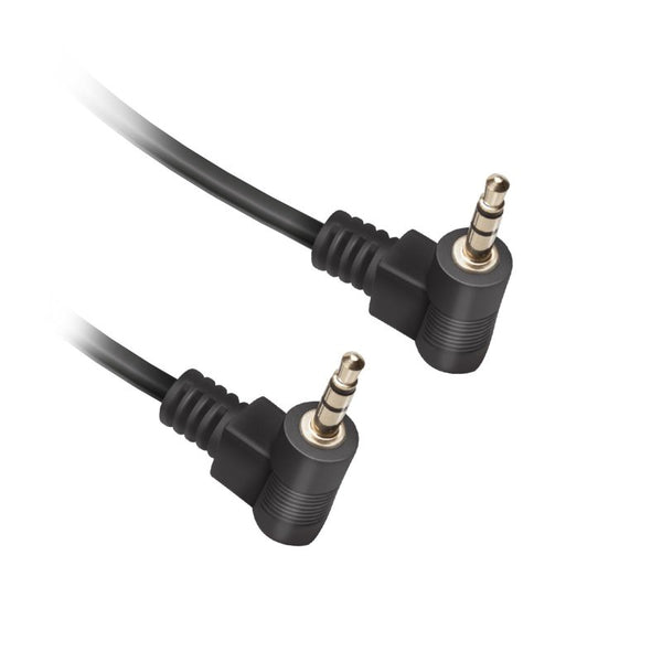 Audio cable 3.5mm stereo male to male, 1.8m, gold-plated 90° connectors, PVC jacket – Keans Claremorris