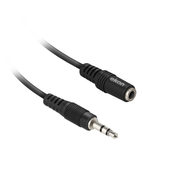 Audio cable jack 3,5 mm stereo male to jack 3,5 mm stereo female, cable length 5 m. Nickel plated. PVC connector