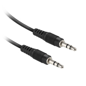 Audio cable jack 3,5 mm stereo male to jack 3,5 mm stereo male, cable length 0,5 m. Nickel plated. PVC connector