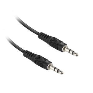 Audio cable jack 3,5 mm stereo male to jack 3,5 mm stereo male, cable length 1,8 m. Nickel plated. PVC connector