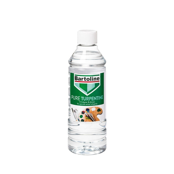 Bartoline Pure Turpentine 500ml natural solvent for thinning and cleaning oil paints, available at Keans Claremorris.