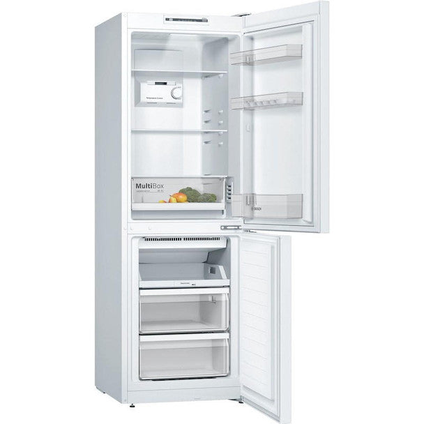 Bosch Serie 2 white free-standing fridge-freezer KGN33NWEAG, energy-efficient, spacious, available at Keans Claremorris