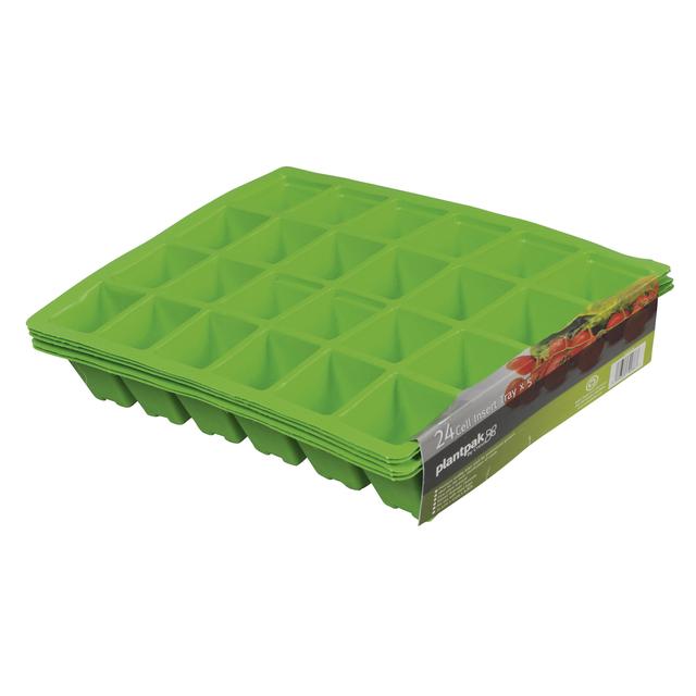 PLANTPAK 24 Cell Seed Tray Insert Pack of 5 with drainage, easy plant removal, 35.5x22x6.8cm – Keans Claremorris