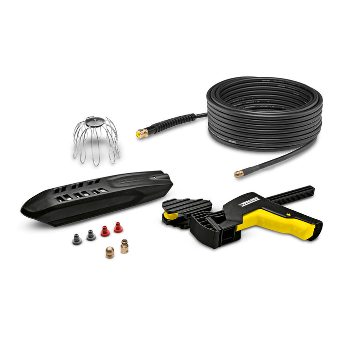 Kärcher PC 20 gutter and pipe cleaning kit with high-pressure jets, kink-proof hose, brass connector – Keans Claremorris.