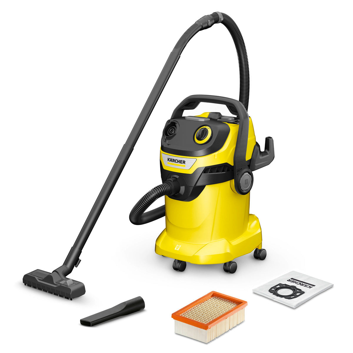 Karcher WD 5 Wet & Dry Vacuum Cleaner 1100W, 25L capacity, filter cleaning, blower function – available at Kean’s