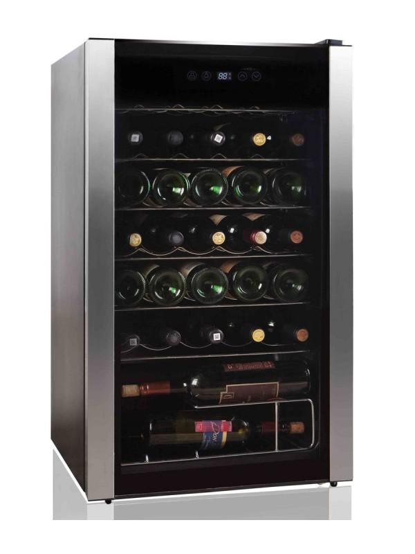 Belling 34 Bottle Freestanding Wine Cooler with electronic control, child lock, LED light, stainless steel trim – Keans