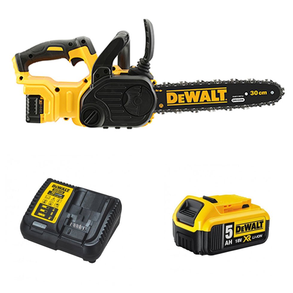 DeWALT 18V Brushless Chainsaw with 5.0Ah Battery & Fast Charger – Powerful cordless cutting tool | Keans Claremorris