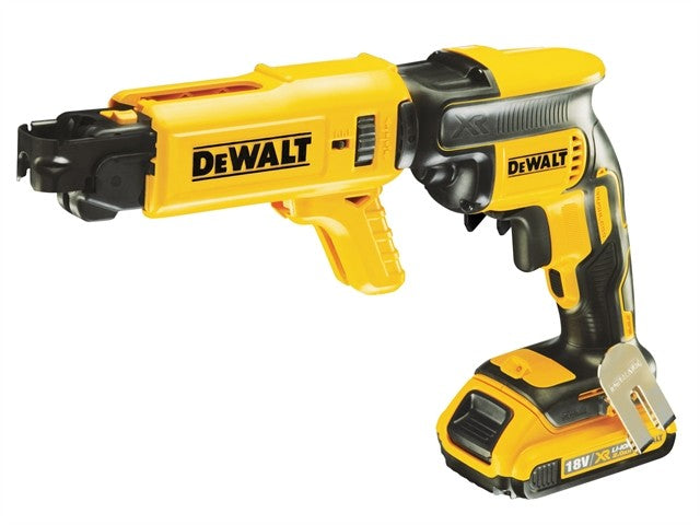 DEWALT 18V Brushless Collated Drywall Screwdriver with 2x 2.0Ah batteries, LED light, and quick-release magazine - Keans