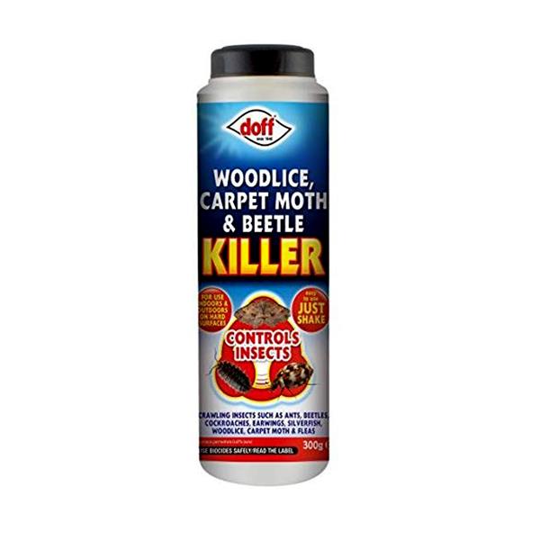 Doff Woodlice Carpet Moth & Beetle Killer 300G, fast-acting insect control for indoor/outdoor use, child-resistant, Keans