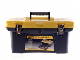 Jumbo Toolbox & Tray 50cm with removable organisers, metal latches, folding handle – durable tool storage by Keans