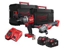 Milwaukee M18 FPP2W2-602X FUEL Twin Pack 18V drill and angle grinder with charger, 2x 6.0Ah batteries – Keans Claremorris