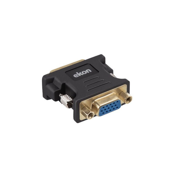 Adapter DVI-I male to VGA female with gold plated connectors for HD video, available at Keans Claremorris.