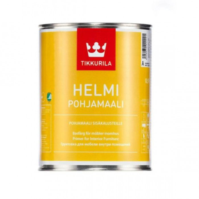 Tikkurila Helmi Pohjamaali 0.9L water-based interior primer for wood and metal, low odor, eco-labeled – Keans Claremorris