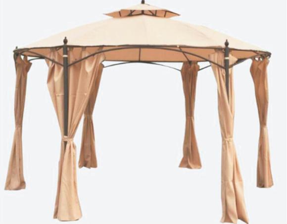 3M Steel Round Gazebo with tubular steel frame, 160g polyester cover, side panels, 3.6m diameter – Keans Claremorris