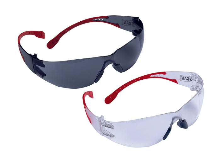 Scan Flexi Safety Glasses Twin Pack - lightweight, flexible, UV & impact resistant, anti-fog, EN166:1F & EN170 certified |