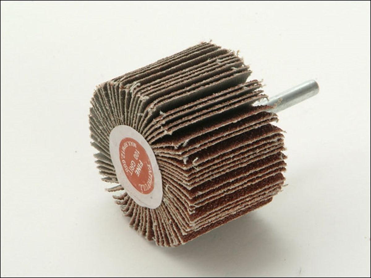 Faithfull Flap Wheel 60x40mm Medium 80 Grit, aluminium oxide, resin bonded, fits drill, versatile sanding tool – Keans