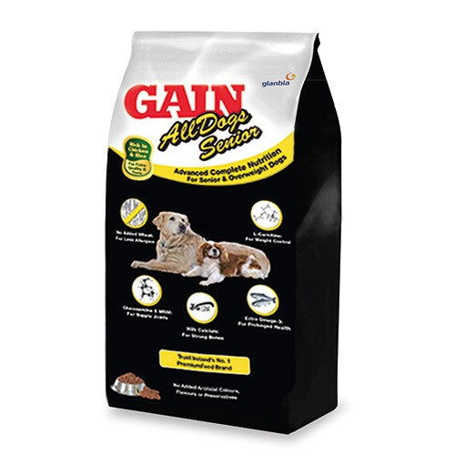 Gain Elite Senior/Light Dog Food 15kg – Joint Care, Reduced Fat, Vitamins & Minerals – Keans Claremorris