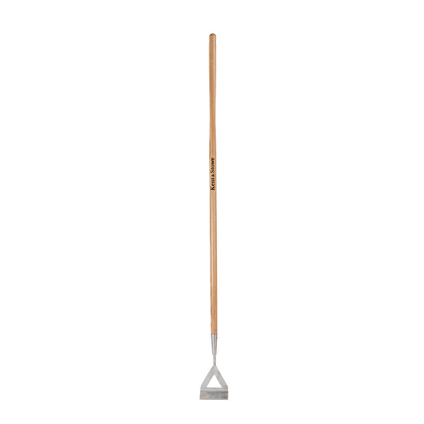 Kent & Stowe Stainless Steel Long Dutch Hoe with 160cm ash handle, rust-resistant, ergonomic, ideal for effortless weeding –