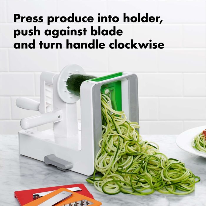 Oxo Table Top Spiralizer with sturdy base and easy-turn handle, perfect for spiralizing vegetables | Keans Claremorris