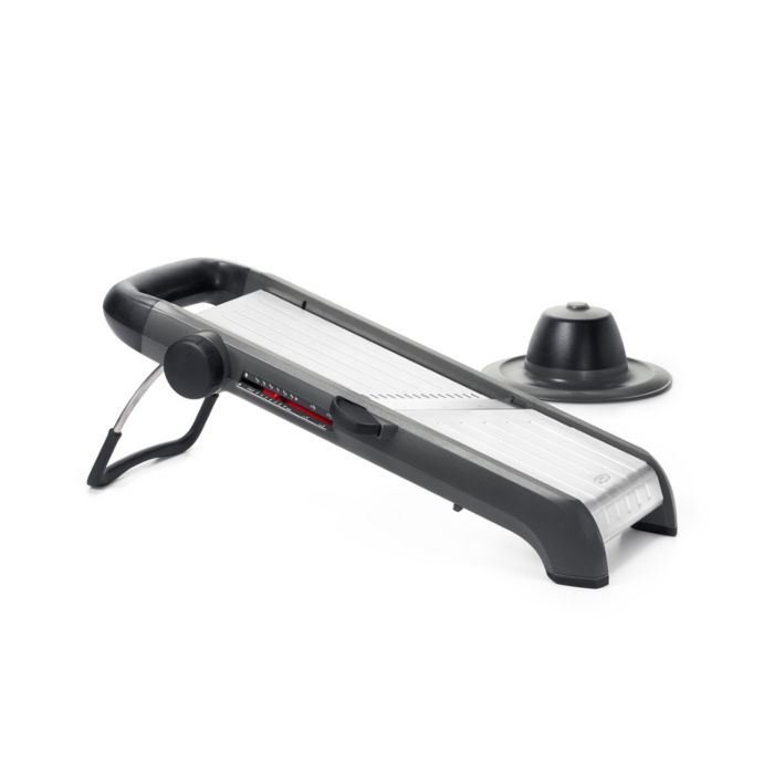 Oxo Chef's Mandoline Slicer 2.0 with 21 cuts, adjustable thickness, stainless steel blades, available at Keans Claremorris.