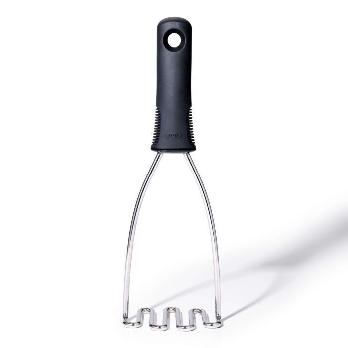 Oxo Good Grips Potato Masher with stainless steel head, soft non-slip handle, dishwasher safe – available at Keans