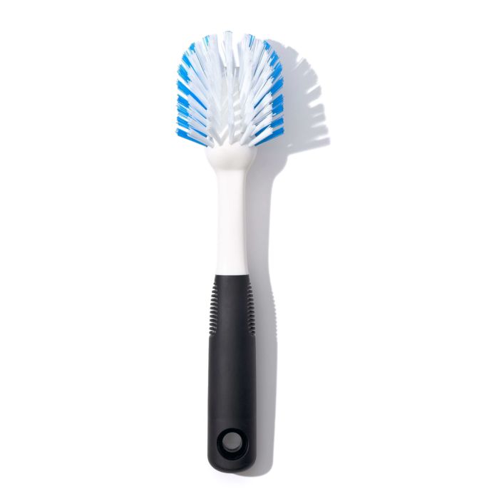 Oxo Good Grips Dish Brush with nylon bristles, built-in scraper, non-slip handle, safe for non-stick cookware – Keans