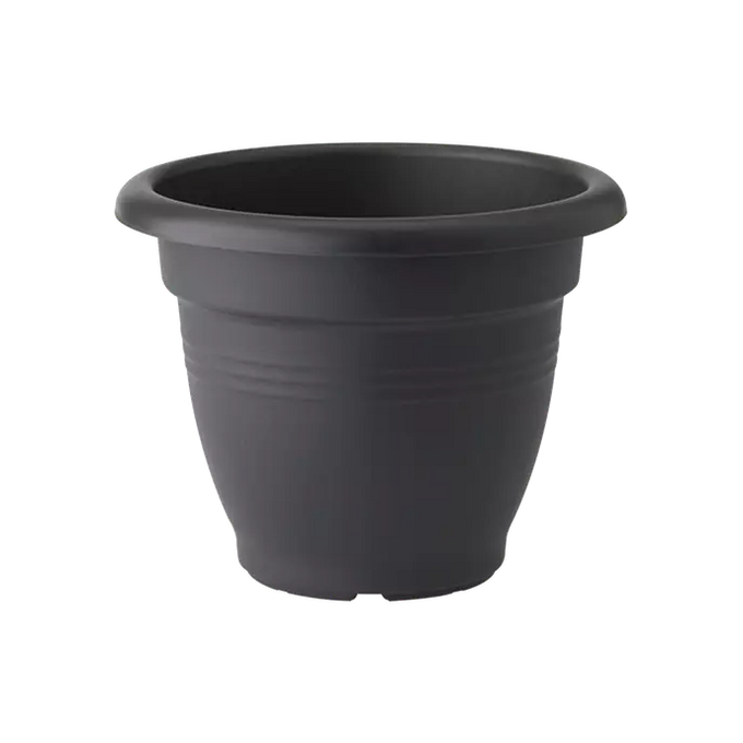 Green Basics Campana 30cm black outdoor flower pot, recycled plastic, eco-friendly, optimal plant care – Keans Claremorris