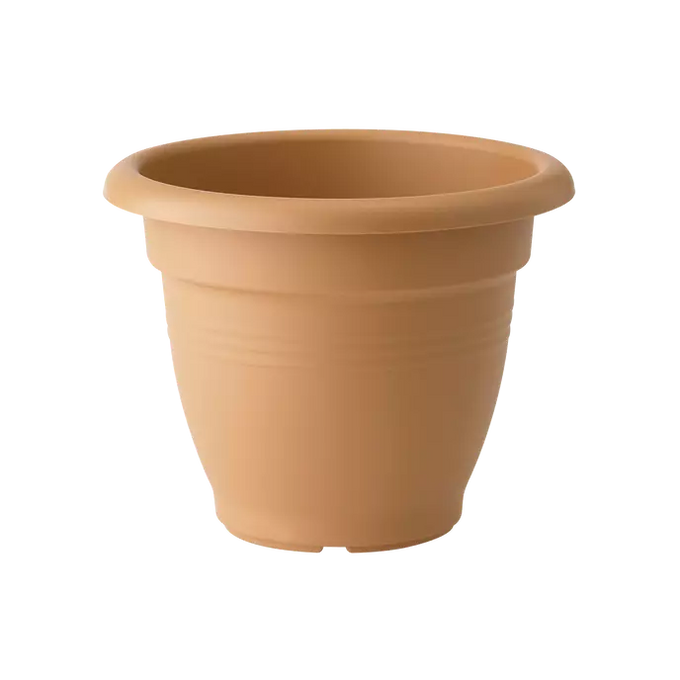 Green Basics Campana 35cm outdoor flower pot, recycled plastic, eco-friendly, slender design, with saucer - Keans Claremorris