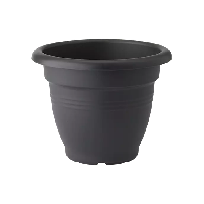 Green Basics Campana 40cm black outdoor flower pot with slender shape and round edge by Keans Claremorris