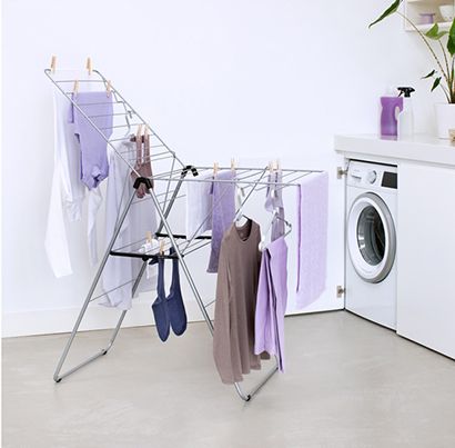 Hangon Drying Rack 20mt Metallic Grey Brabantia airer, space-saving clothes dryer – available at Keans Claremorris