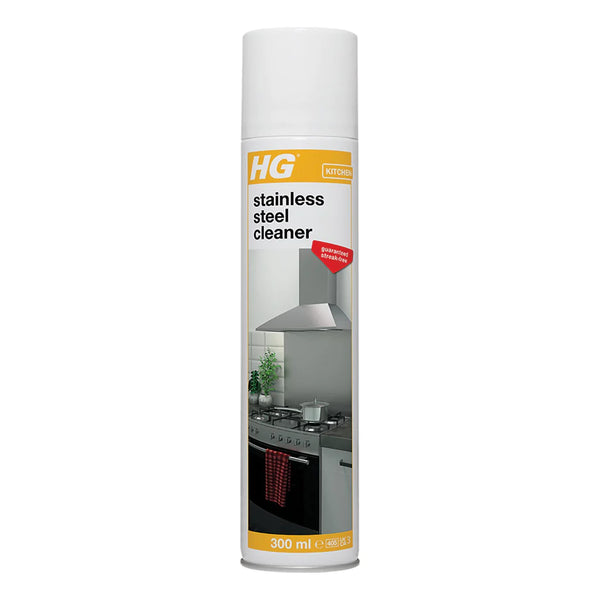HG Rapid Stainless Steel Cleaner 300ml removes grease, fingerprints, protects surfaces, ideal for kitchen appliances - Keans