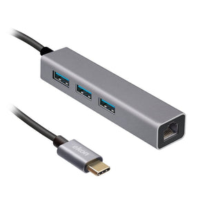 Hub Type C M a 3 USB 3.0 F e 1 RJ45 1000M, alluminium