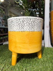 Mustard Potted Ceramic Pot with Legs